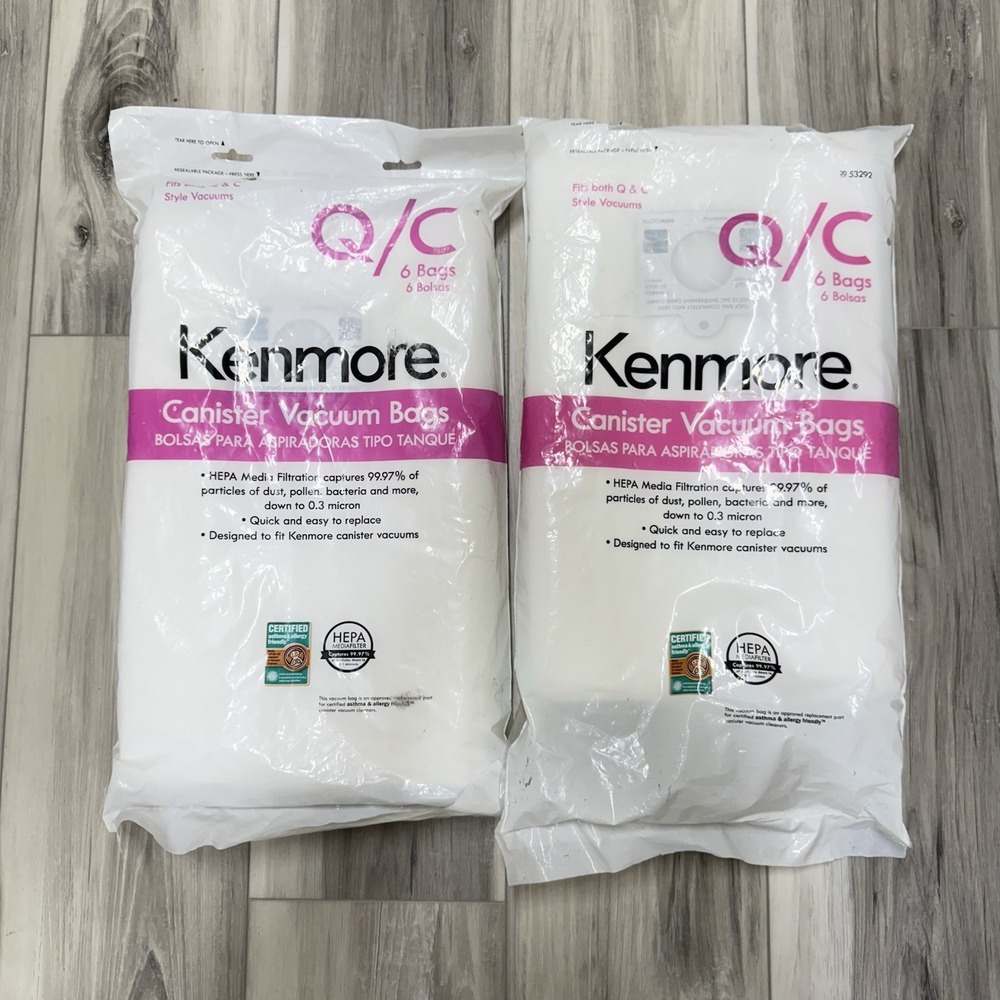 6 Kenmore Sears Type Q/C‎ HEPA Vacuum Bags Style 5055 20-50558 50557 53292 2X